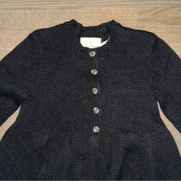 Energie Women's Black Knit Button Down Flare Cardigan Size L - Picture 3 of 8